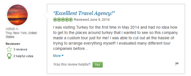 reviews on travel company